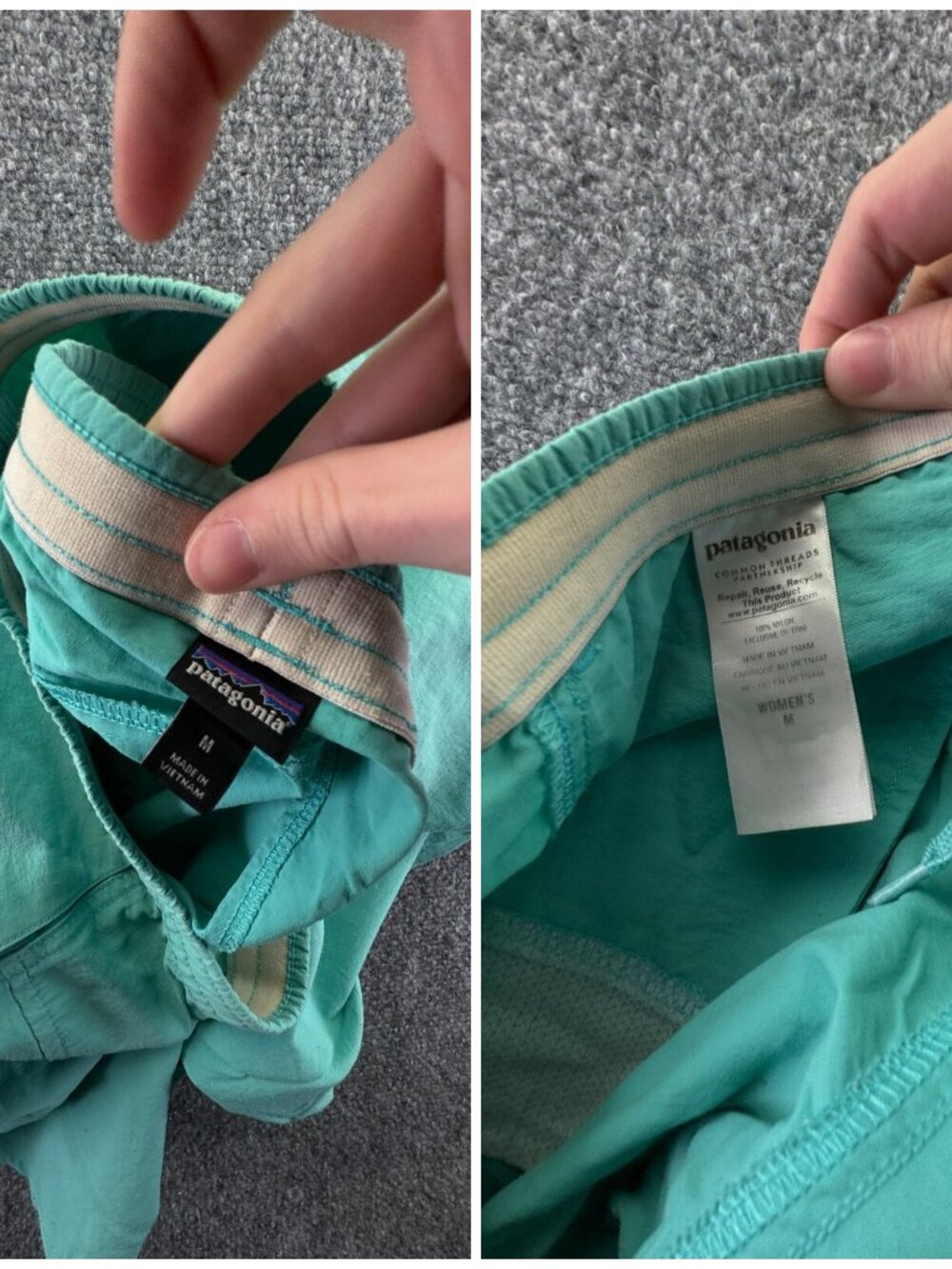 Patagonia Women Casual Outdoors Hiking Shorts Bottoms Elastic Medium Blue - Picture 16 of 16